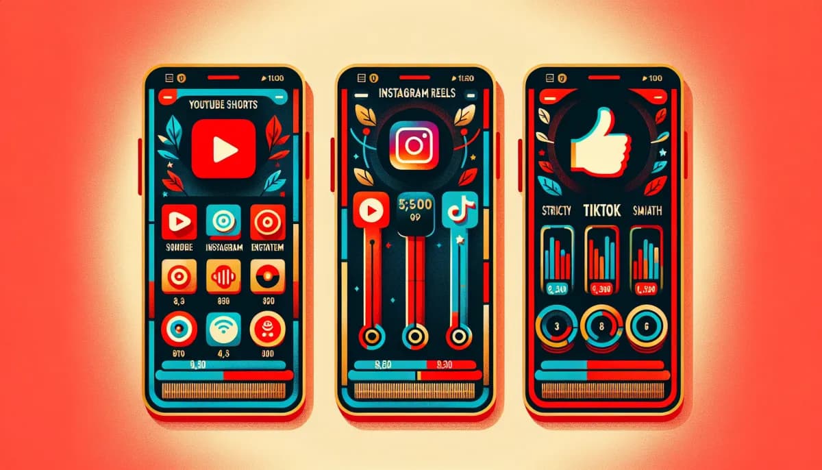 Comparação entre YouTube Shorts, Instagram Reels e TikTok em 2026